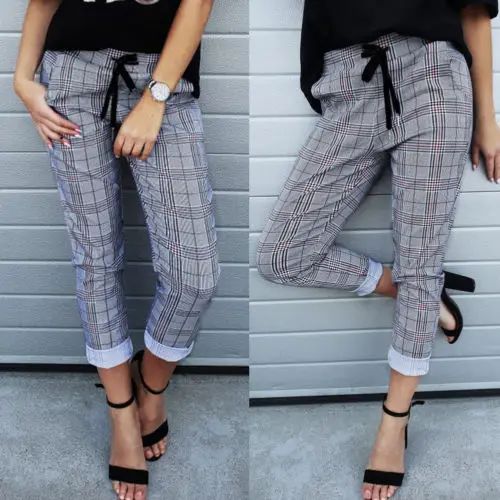 

Women Cargo Pants High Waist Jogger Skinny Trousers Side Pockets Sweatpants USA