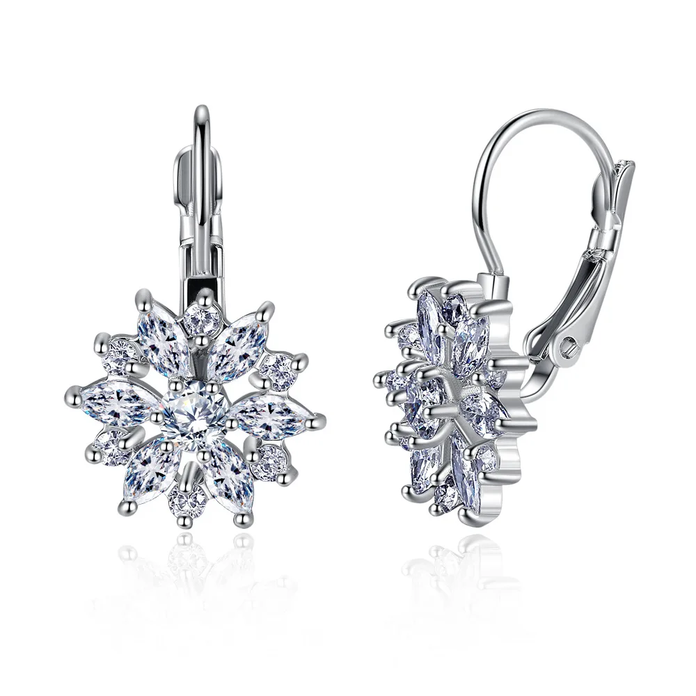 

Silikolove 1pair Personality Zircon Earrings Fashion Simple Sun Flower Cute Earrings Women Jewelry Decoration