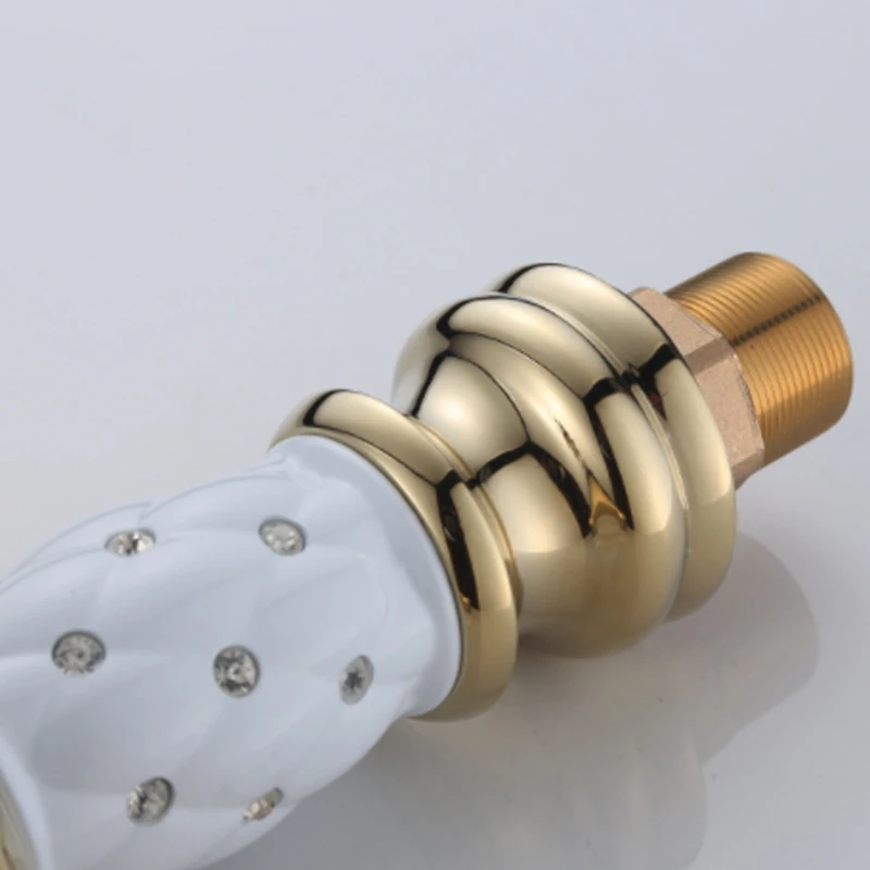 Online Becken Armaturen Messing Mit Diamant Bad Wasserhahn Gold Mischbatterie Klassischen Europäischen Einzigen Handgriff Hot   Cold Waschbecken Wasserhahn