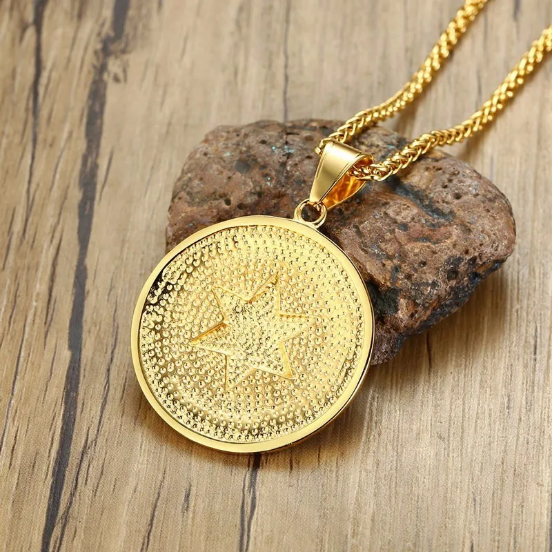 Dropshiping Eye of Providence Star David мужское ожерелье с медальоном из золотой нержавеющей