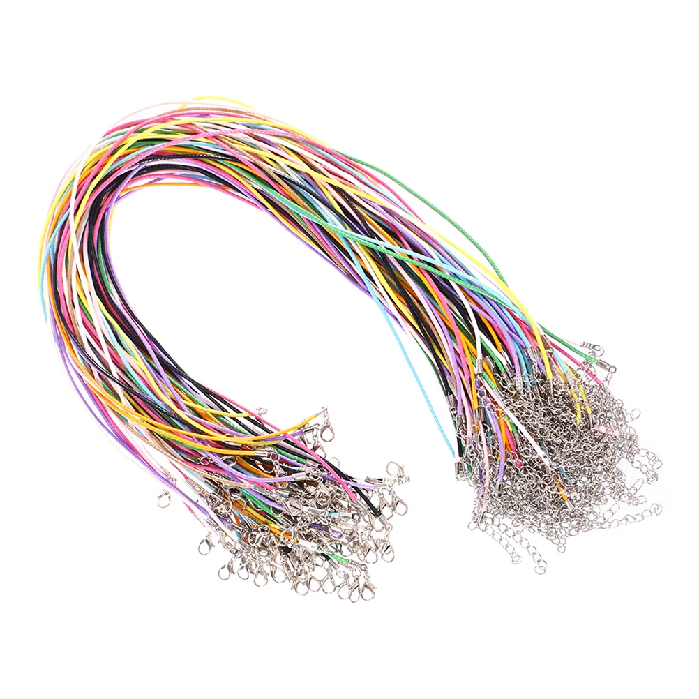 

60pcs Necklace String Lobster Clasp Extenison Chain 2mm Necklace Cord Necklace Rope for Jewelry Making Handiwork Craft
