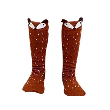 

Kids Fox Pattern High Knee Socks for the age of 4-6 years (Coffee, 29cm)