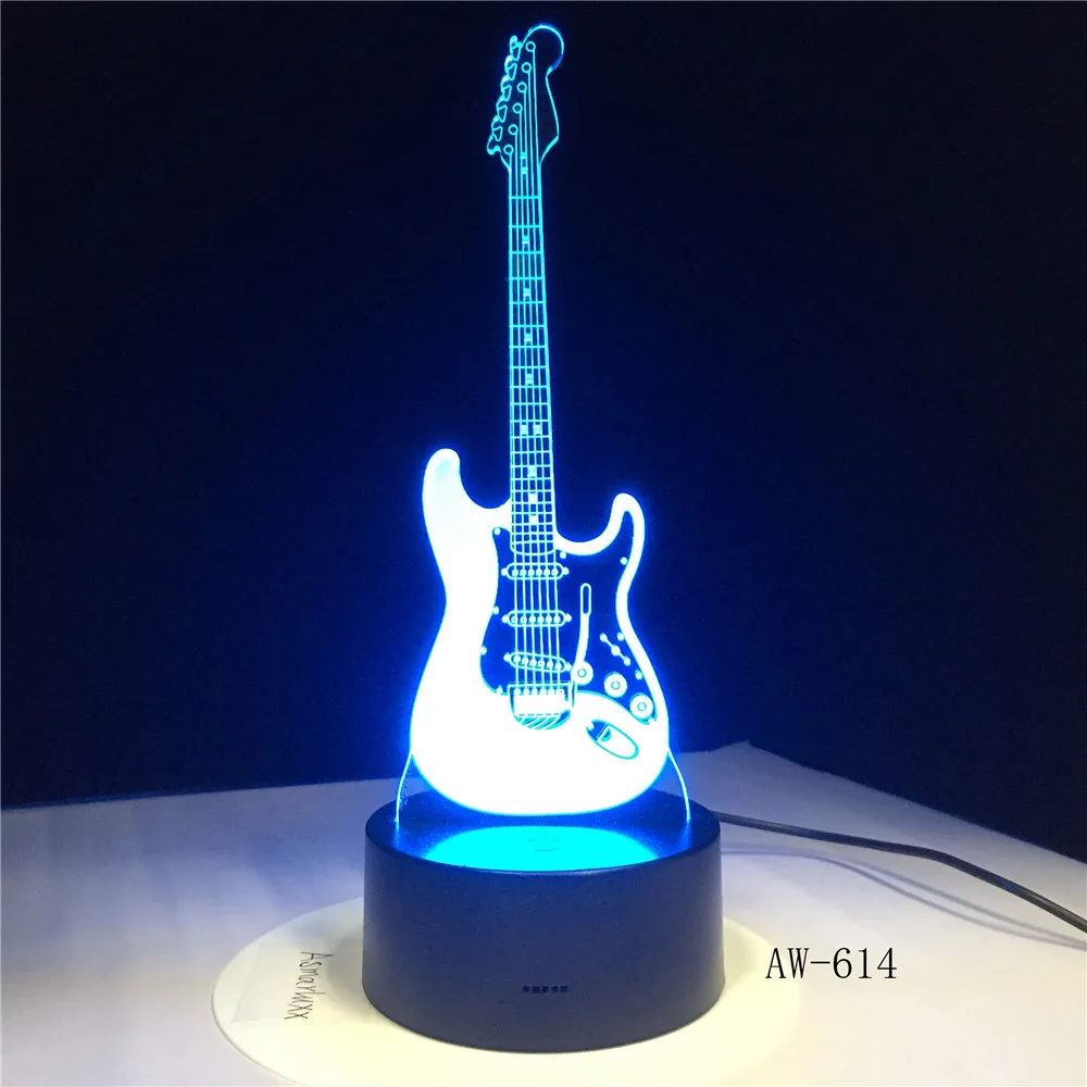 

Music Cool Guitar Bass 3D LED LAMP NIGHT LIGHT for Musicians Home Table Decoration Birthday Christmas Present Gift AW-614