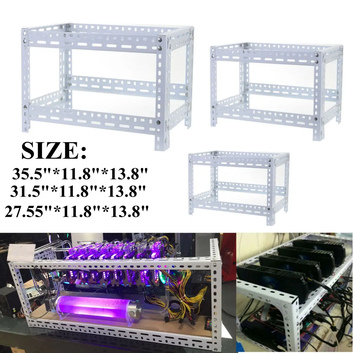 6/7/8 GPU Coin Open Air Mining Miner Frame Rig Case Holder Steel Shelf Ethereum 6/7/8 GPU Coin Open Air Mining Miner Frame Rig Case Holder Steel Shelf Ethereum