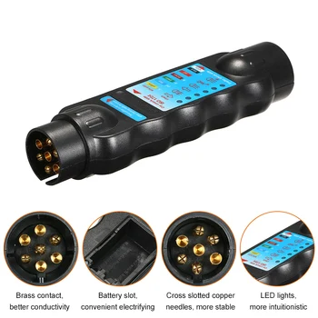 

12V 7 Pin Towing Trailer Light Tester Car Truck Vehicle Light Electric Diagnostic Wiring Circuit Tester Socket Plug Test Tool
