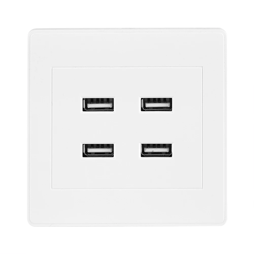 Розетка с 4 USB портами 5 в пост. Тока для домашнего офиса электрическая настенная