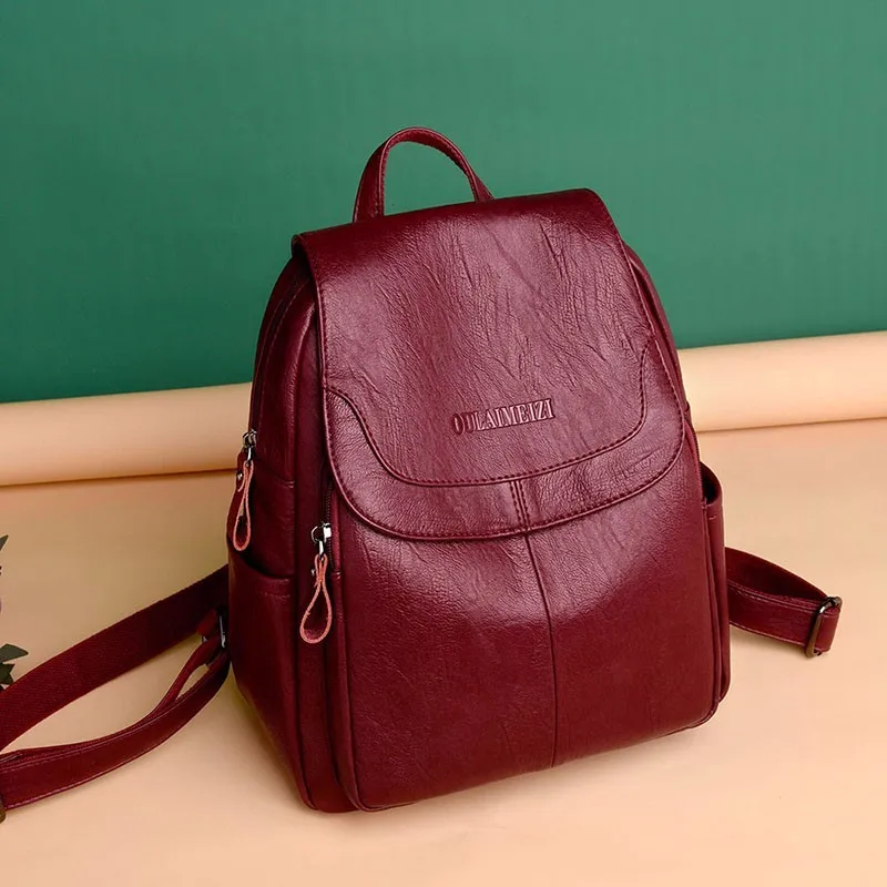 2018 mujeres Mochilas de cuero de alta calidad, saco un Dos damas mochila diseñador de lujo de gran capacidad, Casual mochila chica Mochilas