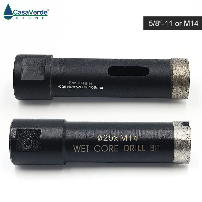 

25mm with M14 arbor wet granite core drill bits for wet drilling stone with crown type segment brazed welded