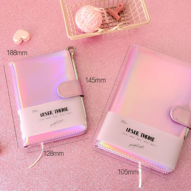 Милый лазерный блокнот розовый Kawaii планировщик скрапбук DIY Мягкая обложка