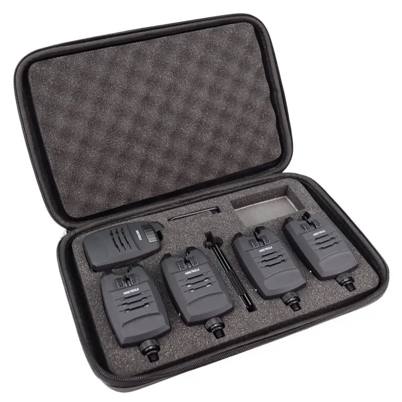 

Hirisi 1+4 Carp Fishing Alarm Set Wireless Fishing Bite Alarm Indicator With Snag Ear Bar