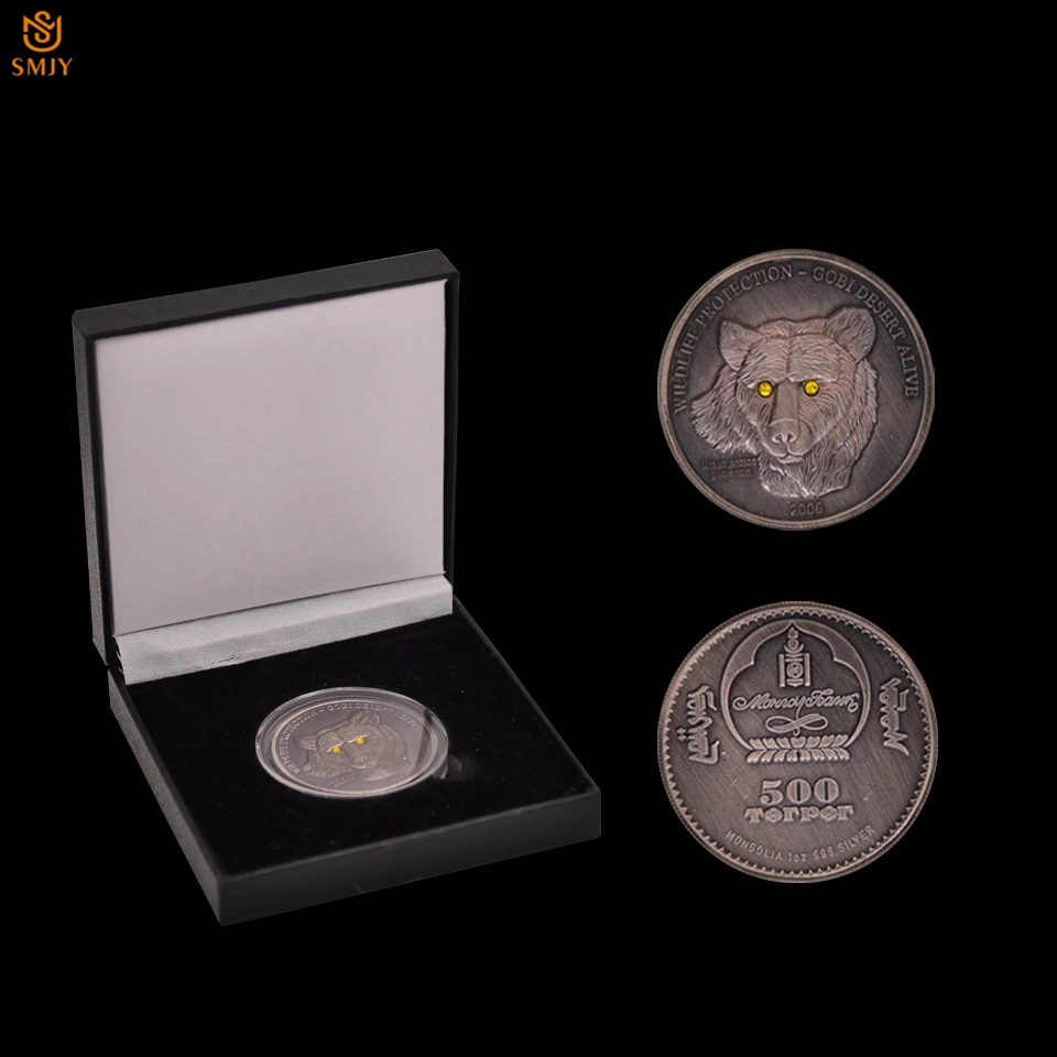 2006 сувенирная монета монгольская дикая природа Урсус арктос гобели коричневый