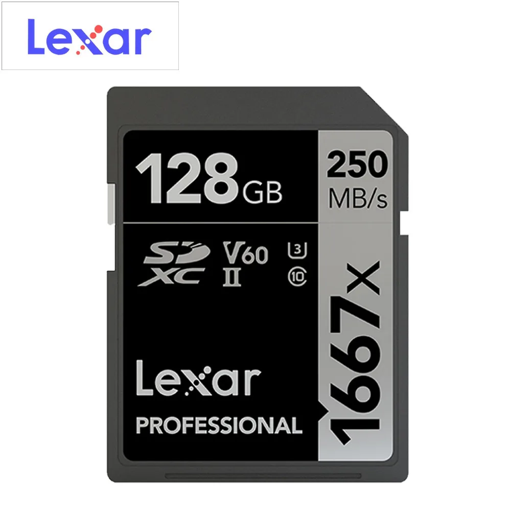 Новые карты памяти Lexar 1667X V60 250MBs флэш-память sd карта s 64 Гб 128 ГБ UHS-II U3 micro sd карта 256 ГБ SDXC Для 3D 4K HD видео