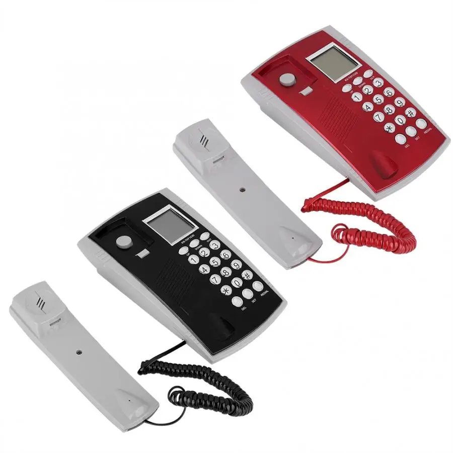 Telefono fijo KX-T071CID السلكية الإنجليزية التوصيلة مع رئيس مسجل صوتي RJ45 (6P2C) واجهة Telefono