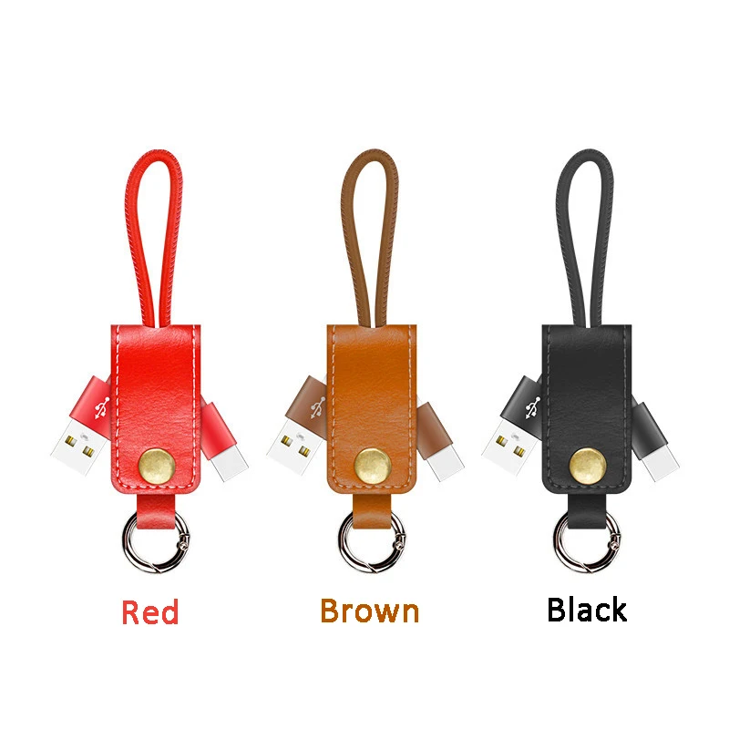 

Multifunction USB C Type C Charging Adapter Sync Data Line Cables Mini Leather Keychain Key Rings For iPhone Andriod Charger