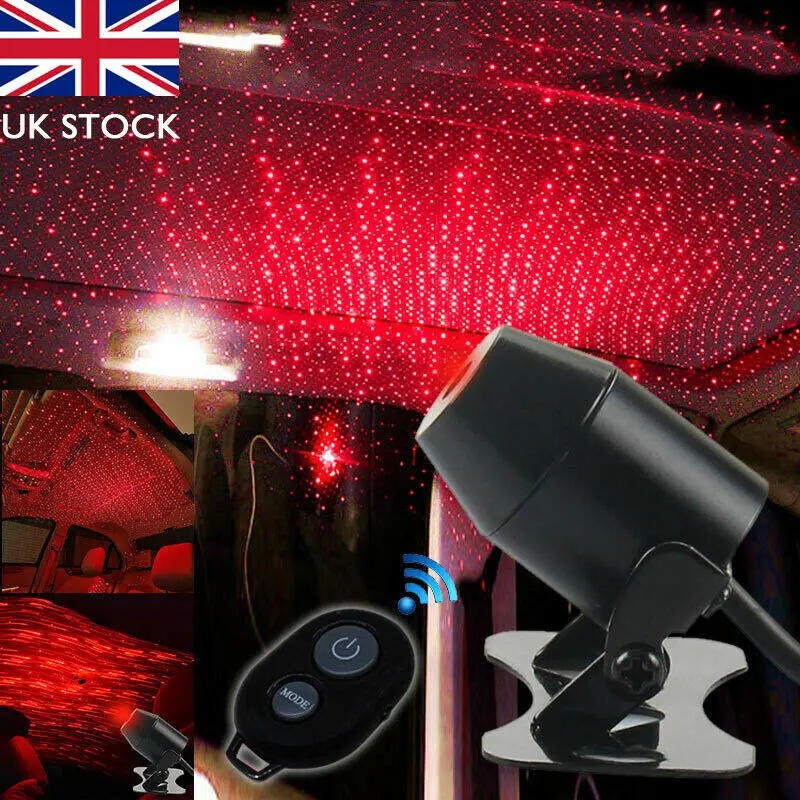 USB الأحمر جهاز عرض (بروجكتور) ليد نجمة ضوء سيارة الداخلية جو نيزك مصباح المنزل حزب