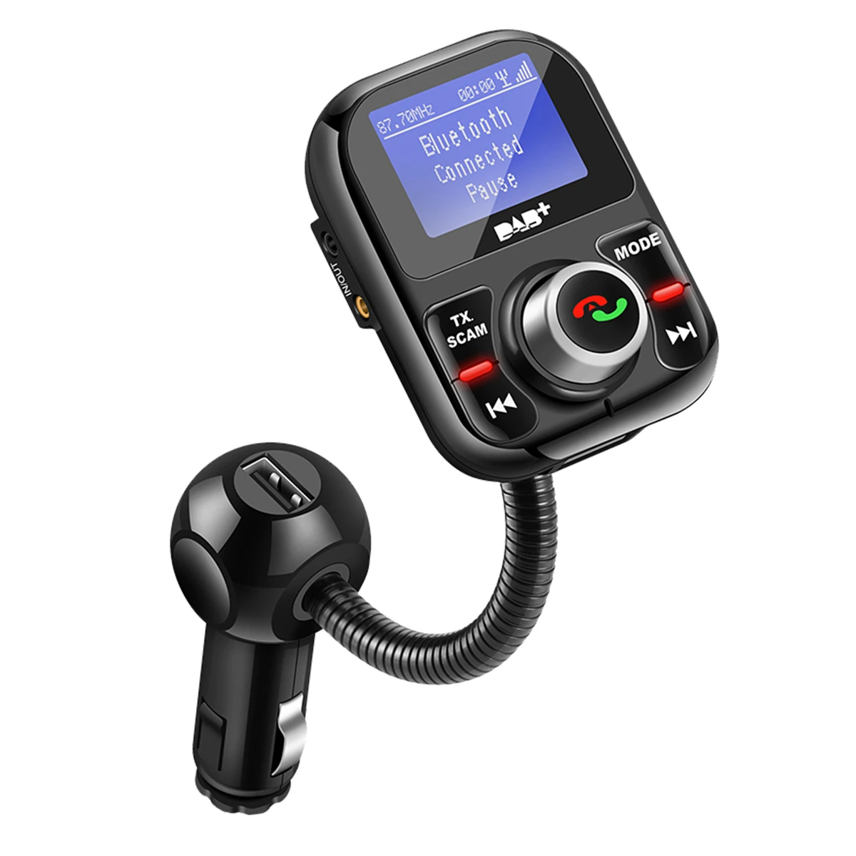  Bluetooth manos libres coche DAB + Kit de Radio Digital con Doble Adaptador USB receptor sintonizad