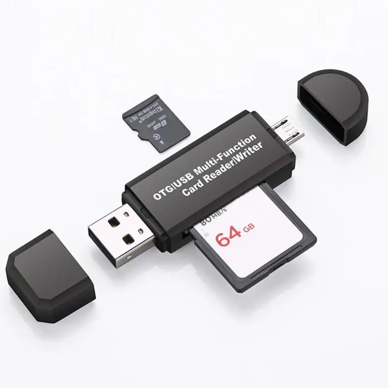 2 в 1 Многофункциональный USB кард-ридер Micro USB OTG к USB2.0 адаптер для Android телефона ПК высокое качество кард-ридер