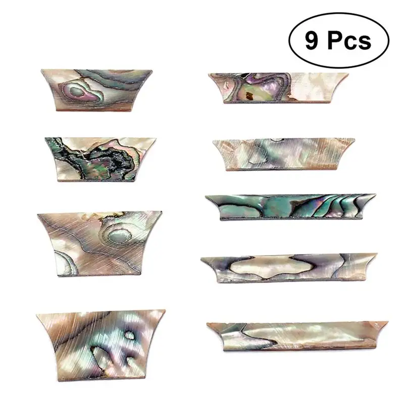 Set of 9 Abalone Guitar Block Fretboard Fingerboard Inlays Fret Markers Luthier Tool for Bass Decorations | Спорт и развлечения