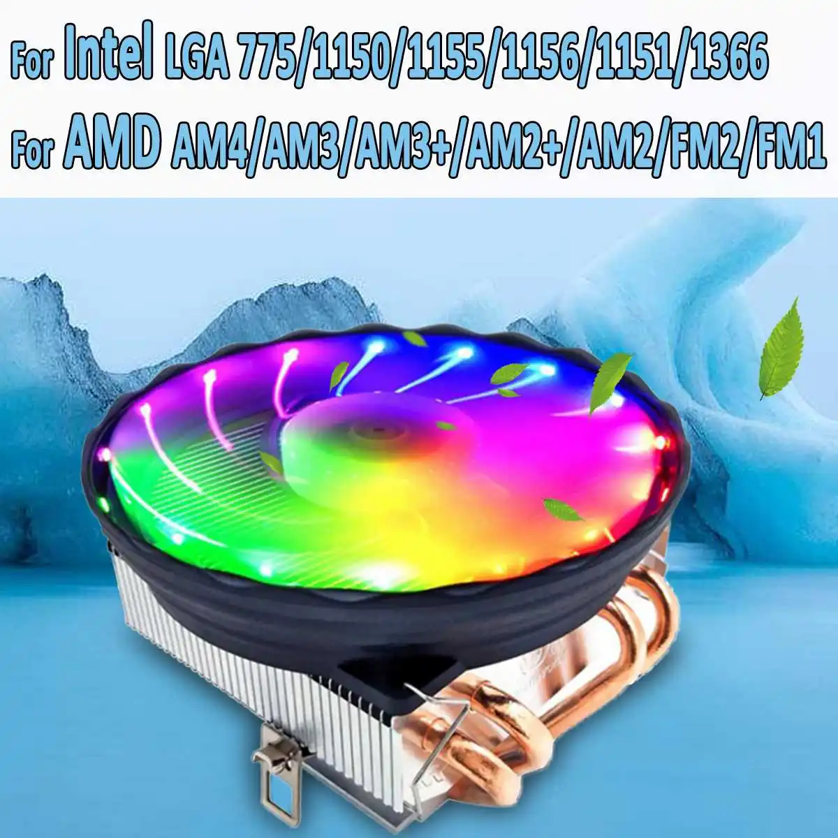 4 Heatpipes CPU برودة 4pin PWM LED RGB مروحة 120 مللي متر المبرد غرفة تبريد ل إنتل LGA 1150/1151/ 1155/1156 ل AMD AM3 + AM3 AM2 +