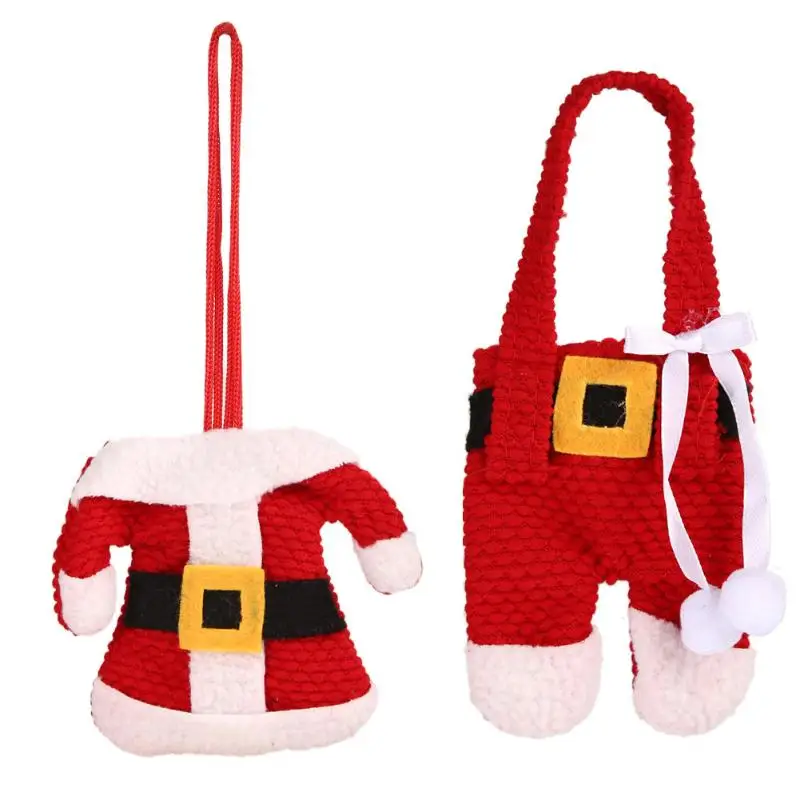 

Knife Fork Covers Red Christmas Decorations Santa Gift Bag Covers Dinner Decor Party Christmas Desktop Decoration