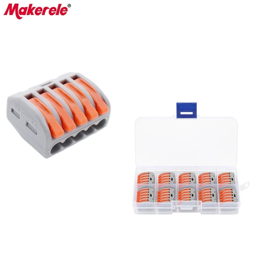 

wago 10pcs Universal Compact Fast Wire Wiring Connector 5 Pin mini connector Conductors Terminal Block 32A MKVSE-415