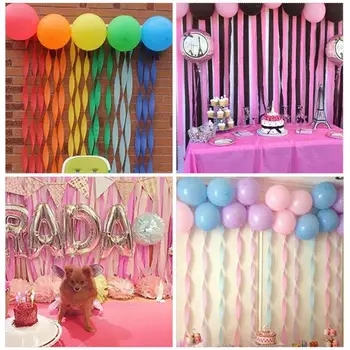 

Crepe Paper Streamers Family Gathering Thanksgiving Wrinkled Roll Pull Flower Decoration Ribbons Wedding Room Layout Supplies