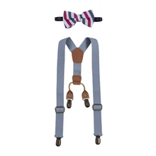 Регулируемый клип на подтяжки галстук-бабочка соответствующие цвета наборы Формальные Мальчики девушки, дети, ребенок малыш