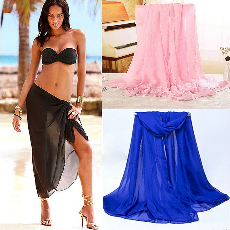 

2019 Summer Beach Towels Sarong bikini cover-ups wrap pareo beach dress Mesh Skirts Towel