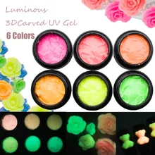 

3D Carved Patterns Gel Nail Luminous 3D Carved Painting Gel Soak Off UV Gel Modelling Nail Gel Sculpting Decoration 4SZJJ2015