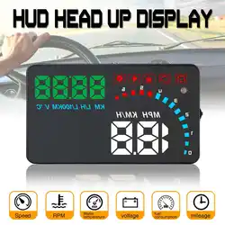 4 дюйма автомобилей Hud Head Up Дисплей OBD2 или EUOBD скорость, напряжение Дисплей Интерфейс Overspeed Предупреждение автомобильной Windshied проекта