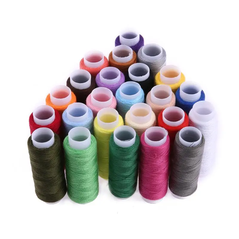 24 различных цвета 200 ярдов полиэстер Вышивание, швейная машина нитки аксессуары для лоскутных нитей ремесло швейная машина