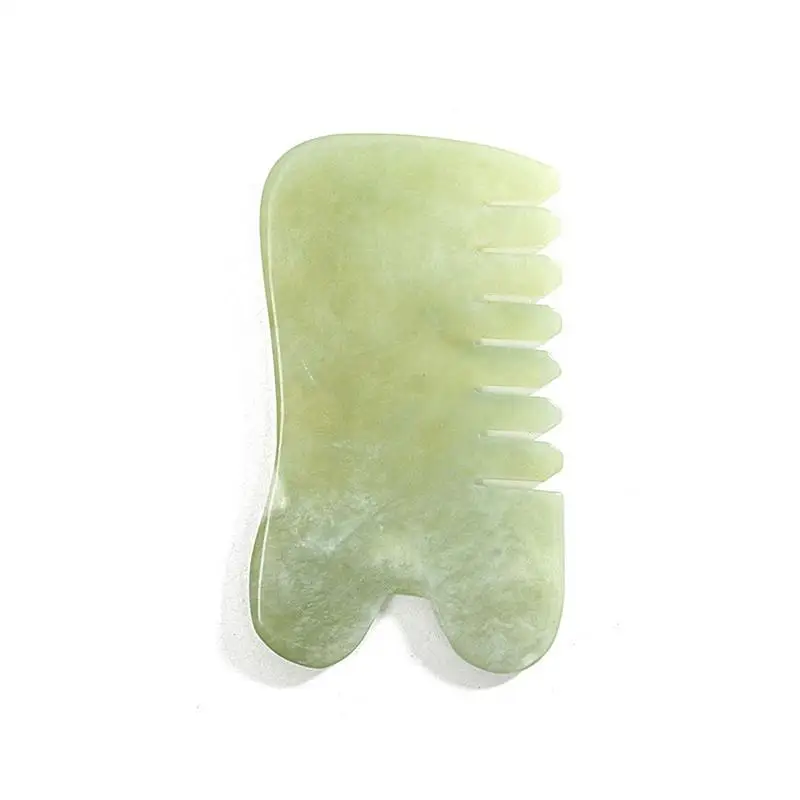 

Natural Jade Stone Comb Guasha Gua Sha Board Comb Shape Massage Hand Massager Relaxation Comb Health Care
