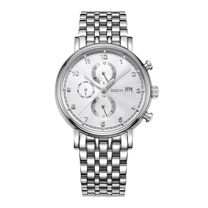 

Dom Men'S Mechanical Belt Watch Hollow Automatic Date Sports Watch Business Silver Watch M-811D-7M