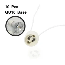 10 шт проволокой разъем Керамика для светодиодный лампы держатель галоида высокое качество цоколь 15 см кабель GU10