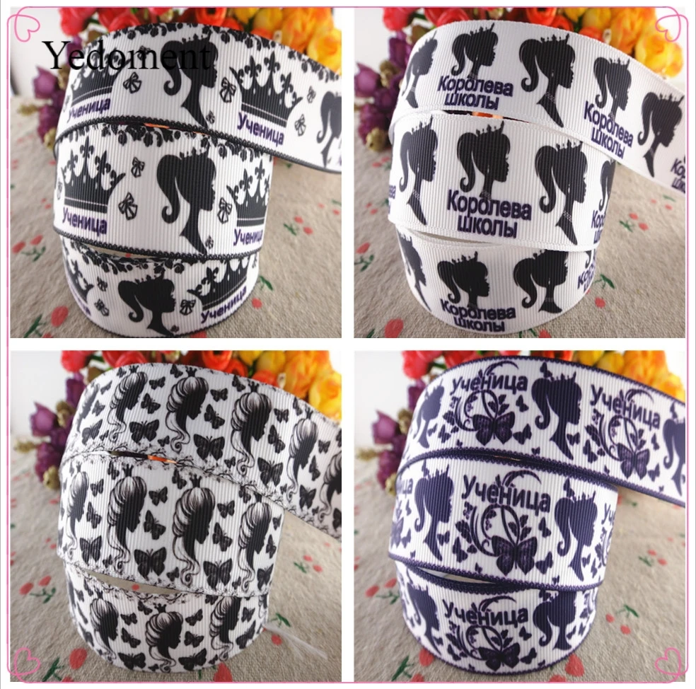 

18032206, 1" 25mm or 1.5" 38mm 10 yards/lot Movie characters printed grosgrain ribbons cartoon ribbon DIY handmade materials