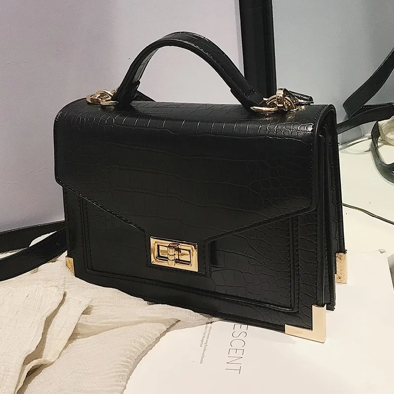 Kajie النساء 2019 حقيبة يد فاخرة النساء أعلى-حقائب بيد مصمم نمط تمساح جلدية الكتف حقيبة ساعي Sac