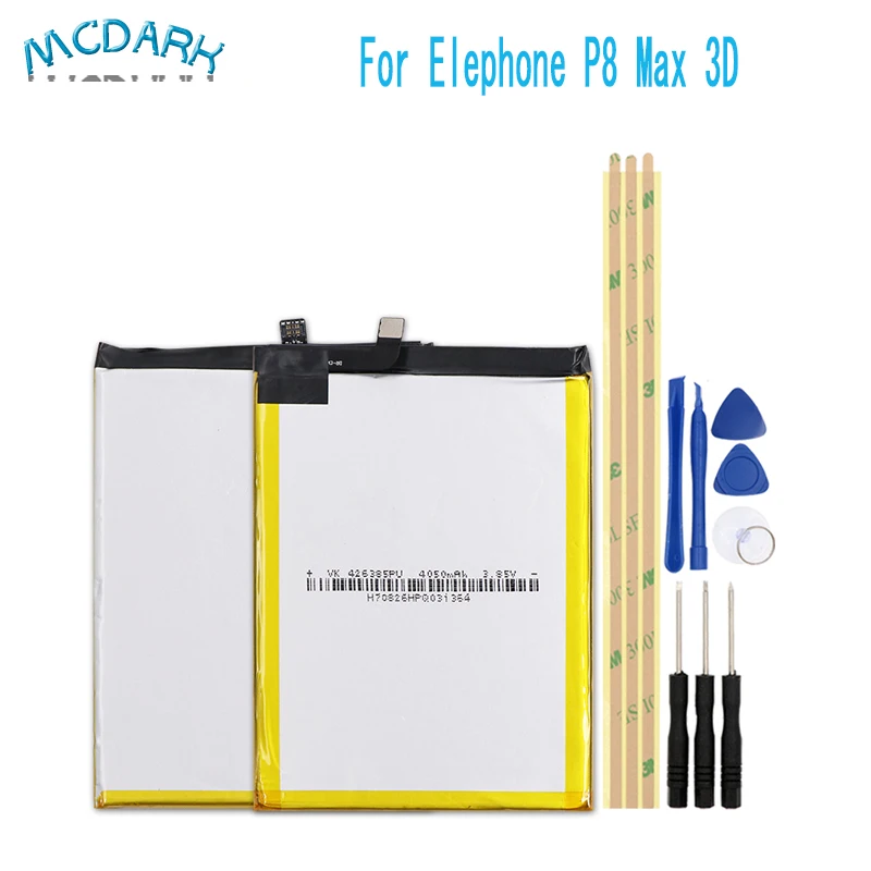 

Mcdark 5000mAh Hight capacity for Elephone P8 Max 3D Battery For Elephone P8 Max 3D Phone Replacement Battery Rechargeable+Tools