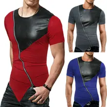 Стиль Модные популярные мужские баскетбольные майки с круглым вырезом Топы с коротким рукавом Лоскутная летняя молния