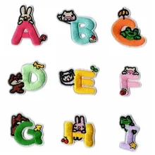 Мультфильм животных 26 слов письмо патч вышитые глажки Пользовательское Имя Наклейки заплатка для одежды утюг на патчи Parches Декор