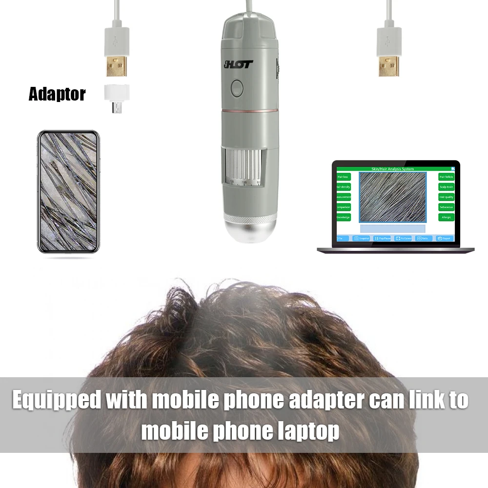 Горячая HT-B30S 5-200X Регулируемый HD скин и волосяные фолликулы детектор кожи головы