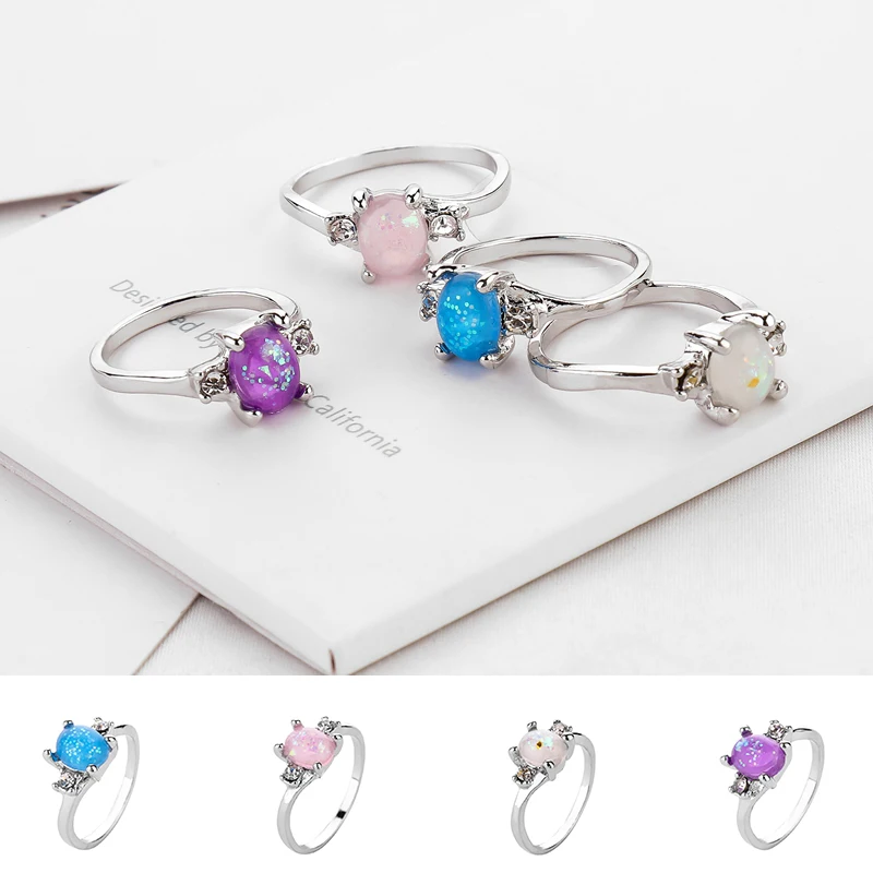 

Charms Austrian Crystal Ring Jewelry For Women Wedding Engagement Party Accessories Shellhard Fashion Silver Plated Finger Ring
