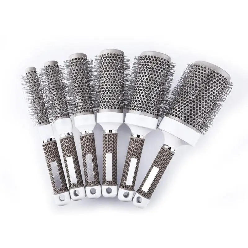 

Professional Hair Dressing Brush High Temperature Resistant Ceramic Iron Round Comb Barber Dressing Salon Styling Brushes Tools