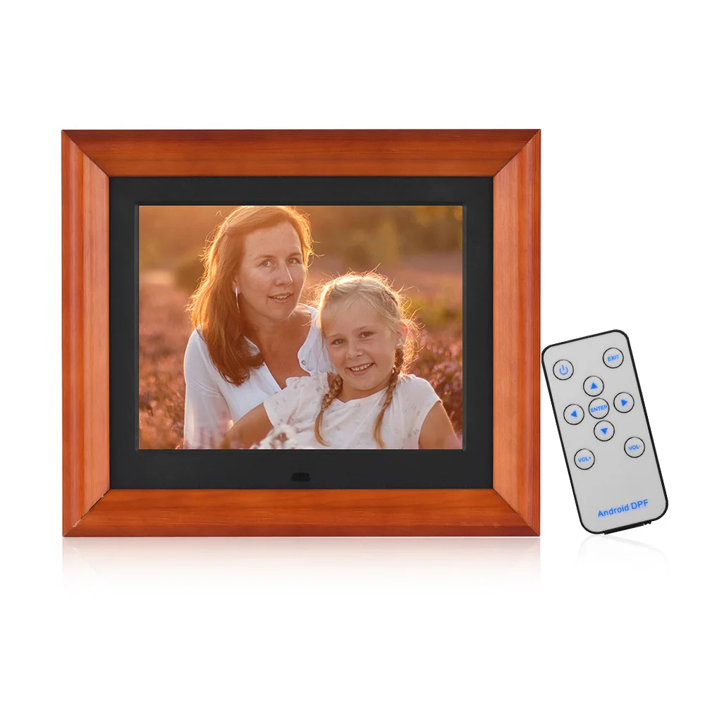 Large LED Screen Digital Photo Frame 1280 * 800 HD Wooden Rim Full