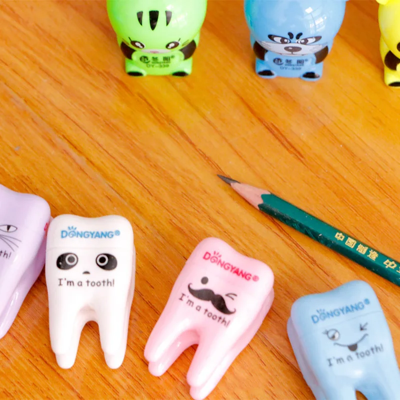

Creative Tooth Style Pencil Sharpener Cartoon Cute Pencil Cutter Knife Girls Gifts Chancery School Supplies Korean Stationery