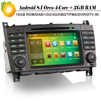 

DAB+ Quad Core Android 8.1 Autoradio Car stereo WiFi 4G CD Car GPS Navigation Player for Mercedes C/CLC/CLK Class W209 W203