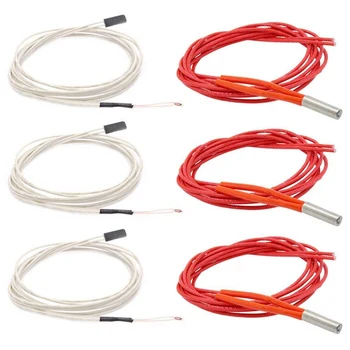 

3Pcs Ntc 3950 100K Thermistor With 1 Meter Wiring And Female Pin Head + 3Pcs 12V 40W 620 Ceramic Cartridge Heater For 3D Print
