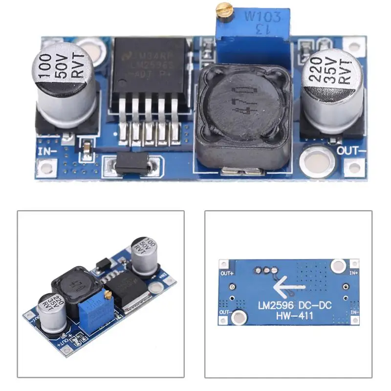 

2 pcs LM2596 Adjustable DC-DC Step-down Converter Power Supply Module Buck Step-down Power Module Voltage Regulator Inverters