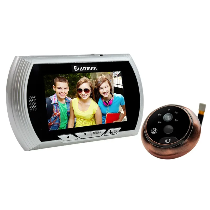 

DANMINI Golden Door Viewer Camera 4.3 Inch TFT LCD Screen Peephole Viewer Night Vision Digital Doorbell Video Recorder
