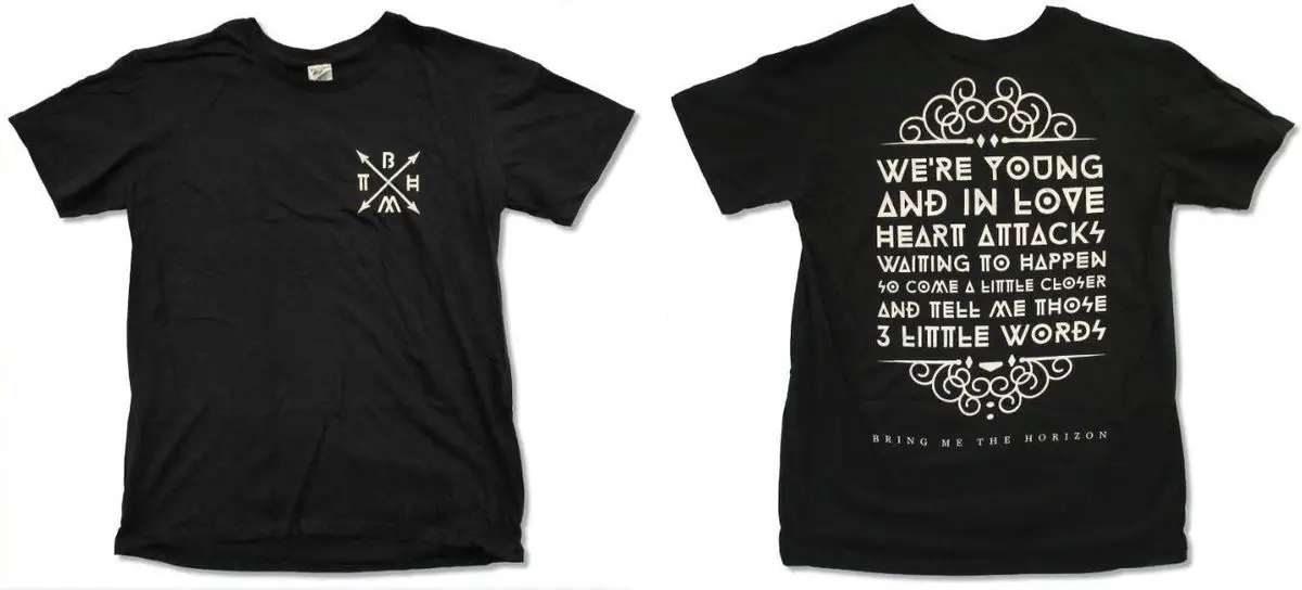 

BRING ME THE HORIZON YOUNG & IN LOVE BLACK T-SHIRT NEW OFFICIAL ADULT BMTH White O Neck Cotton T Shirt Game Shirt Top Tee
