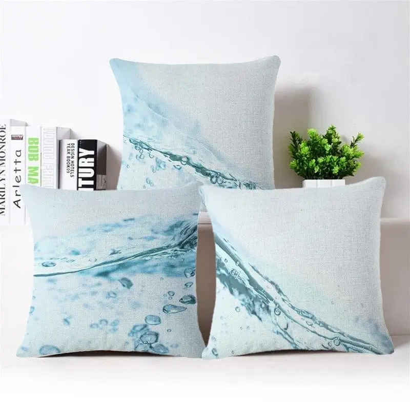

Flowing Water Pillow Case Throw Pillowcase Cotton Linen Printed Pillow Covers For Office Home Textile